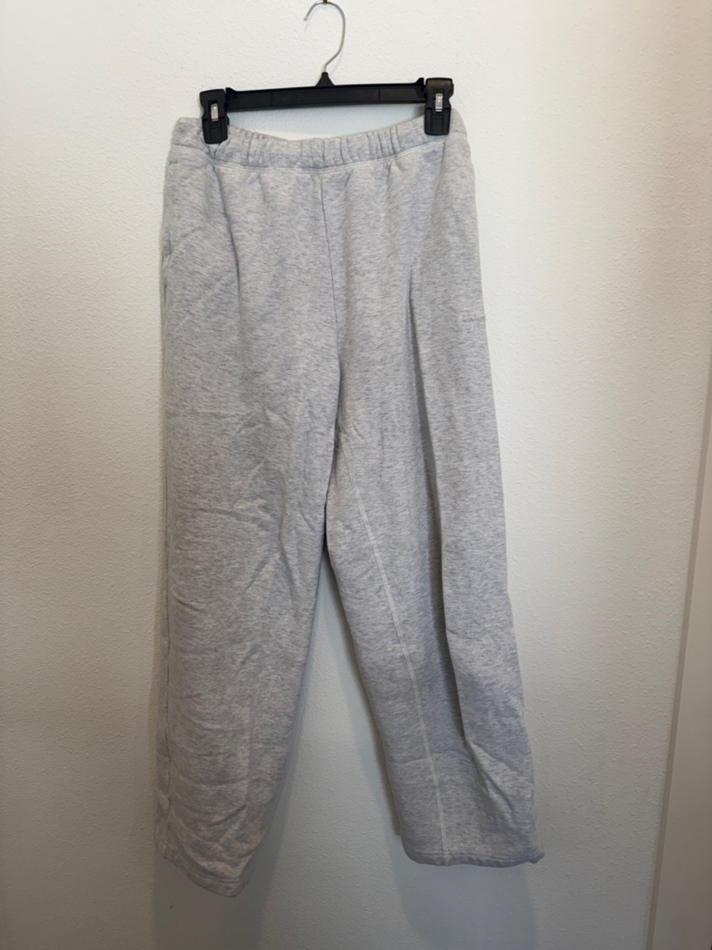 Skims Cotton Fleece Classic Straight Leg Pant Light heather grey - Picture 3 of 6